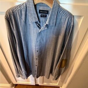 Massimo Dutti Blue Plaid Casual Shirt